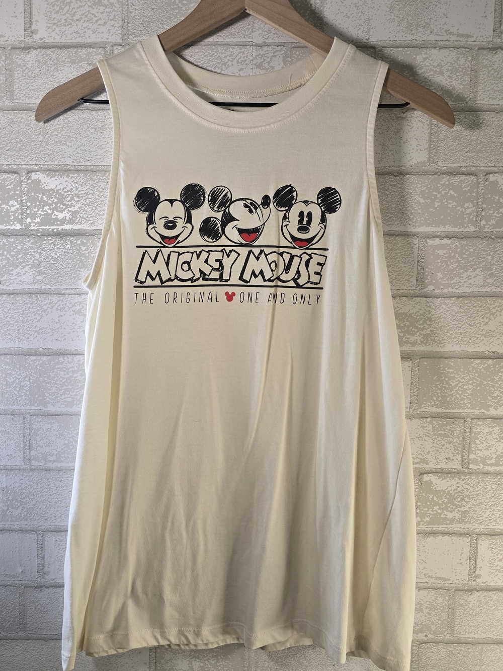 Disney Mickey Mouse The Original One and Only Graphic Cream Tank Top Large